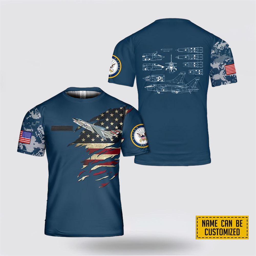 Custom Name US Navy RF-8 Crusader All Over Print 3D T Shirt – Gifts For Navy Military Personnel Custom Name US Navy RF-8 Crusader All Over Print 3D T Shirt – Gifts For Navy Military Personnel