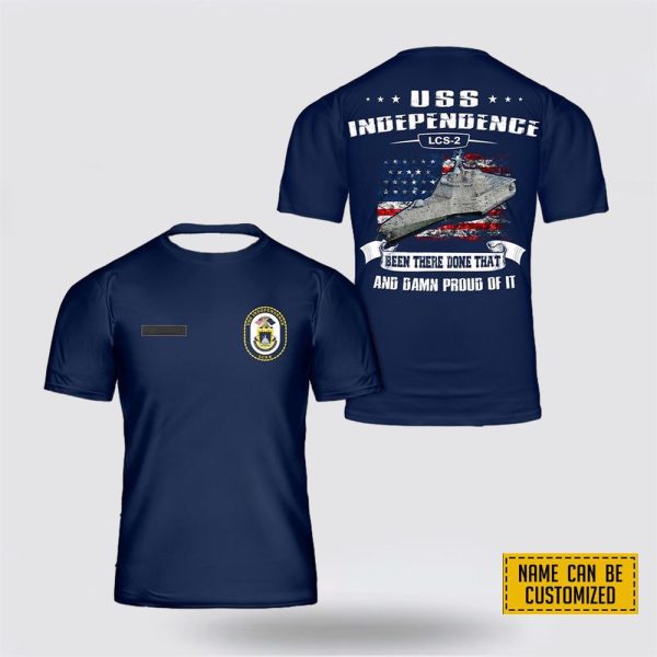 Custom Name US Navy USS Independence (LCS-2) All Over Print 3D T Shirt – Gifts For Navy Military Personnel