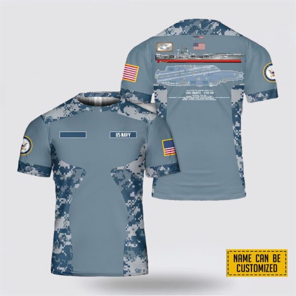 Custom Name US Navy USS Nimitz (CVN-68) 3D T Shirt – Gifts For Navy Soldiers