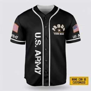 Custom Name United State Army And American Flag Baseball Jersey - Gift For Military Personnel
