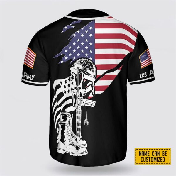Custom Name United State Army And American Flag Baseball Jersey – Gift For Military Personnel