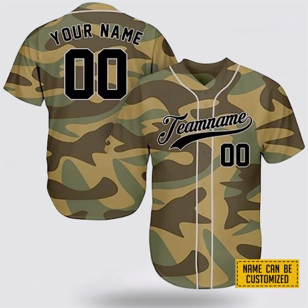 Custom Name Yellow And Green Camouflage Army Pattern – Gift For Military Personnel