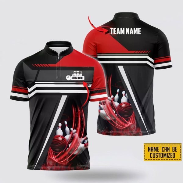 Customized Name And Team Bowling Pins Spinning Multicolor Option Jersey Shirt – Gift For Bowling Enthusiasts