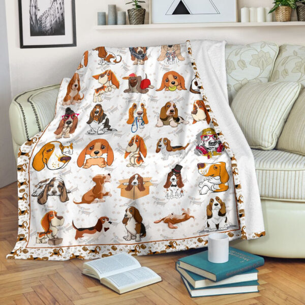 Cute Basset Hound Fleece Throw Blanket – Pendleton Sherpa Fleece Blanket – Gifts For Dog Lover