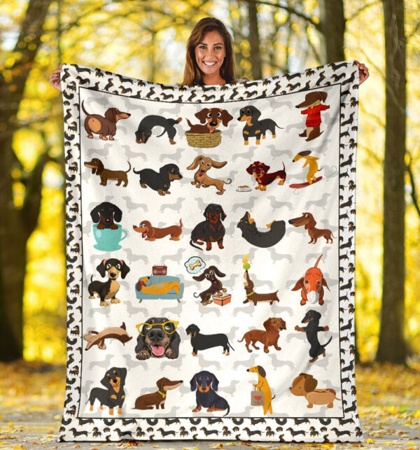 Cute Dachshund Fleece Throw Blanket – Pendleton Sherpa Fleece Blanket – Gifts For Dog Lover