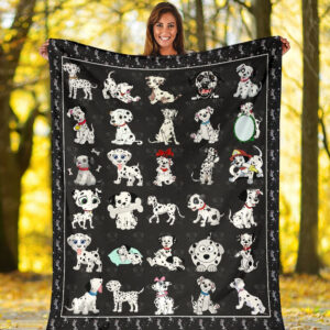 Cute Dalmatian Fleece Throw Blanket - Pendleton Sherpa Fleece Blanket - Gifts For Dog Lover