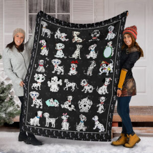 Cute Dalmatian Fleece Throw Blanket - Pendleton Sherpa Fleece Blanket - Gifts For Dog Lover