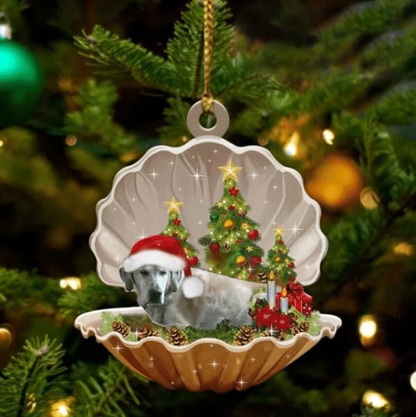 Cute Goldador Sleeping In Pearl Dog Christmas Ornament Flat ,Christmas Shape Ornament, Happy Christmas Ornament