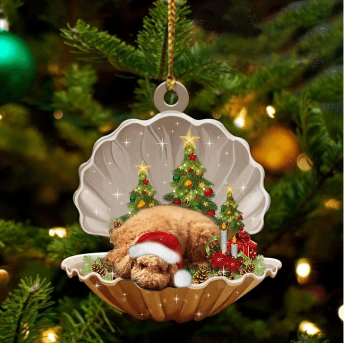 Cute Poodle Sleeping In Pearl Dog Christmas Ornament Flat ,Christmas Shape Ornament, Happy Christmas Ornament Cute Poodle Sleeping In Pearl Dog Christmas Ornament Flat ,Christmas Shape Ornament, Happy Christmas Ornament
