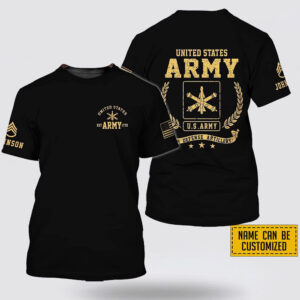 Cutsom Name Rank United State Army Air Defense Artillery EST Army 1775  All Over Print 3D T Shirt – Gift For Military Personnel