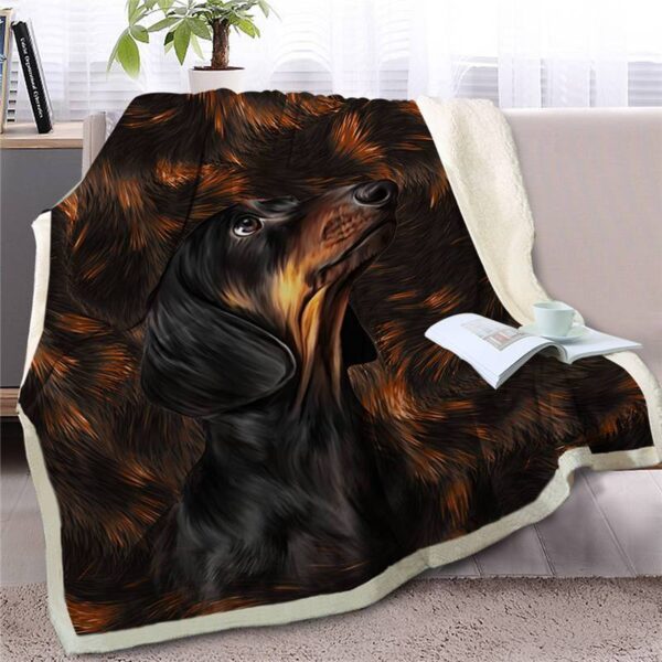 Dachshund Face  Fleece Throw Blanket – Pendleton Sherpa Fleece Blanket – Gifts For Dog Lover