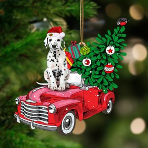 Dalmatian-Pine Truck Hanging Christmas Plastic Hanging Ornament…