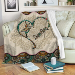 Dancing Symbol Vintage Mandala Fleece Throw Blanket…
