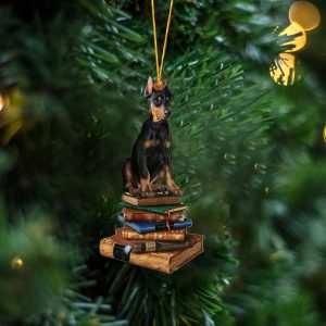 Doberman-Sit On The Book Two Sides Christmas…