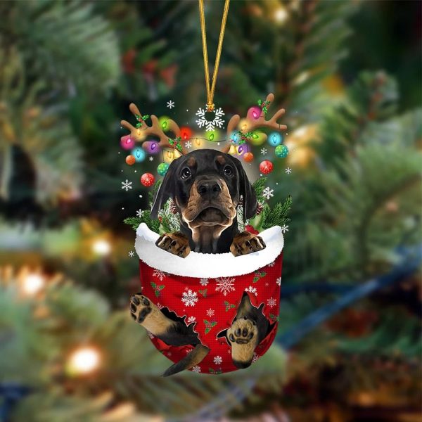Dobermann Pinscher-In Christmas Pocket Two Sides Christmas Plastic Hanging Ornament