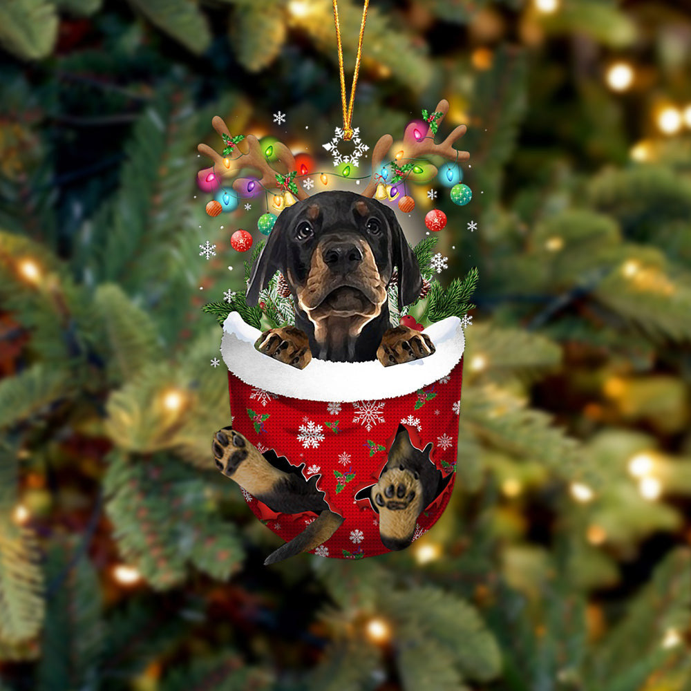Dobermann Pinscher In Snow Pocket Christmas Ornament – Flat Acrylic Dog Ornament