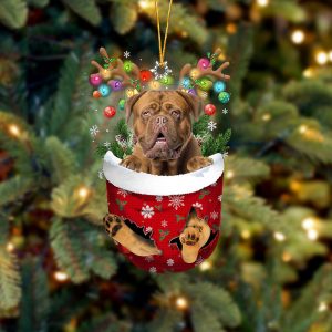 Dogue De Bordeaux In Snow Pocket Christmas…