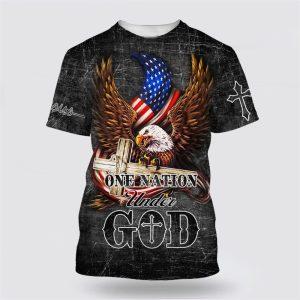 Eagle And Wooden Cross One Nation Under God All Over Print 3D T Shirt Gifts For Christians 1 kvzfqf.jpg