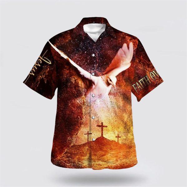 Eagle Cross Jesus Faith Over Hawaiian Shirt – Gifts For Christians