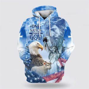 Eagle Jesus America And Lamb One Nation…