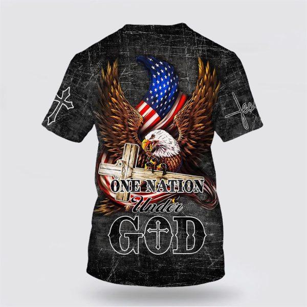 Eagle One Nation Under God All Over Print 3D T Shirt – Gifts For Jesus Lovers