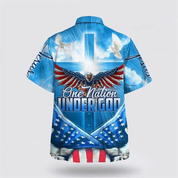 Eagle One Nation Under God American Hawaiian Shirt – Gifts For Christians
