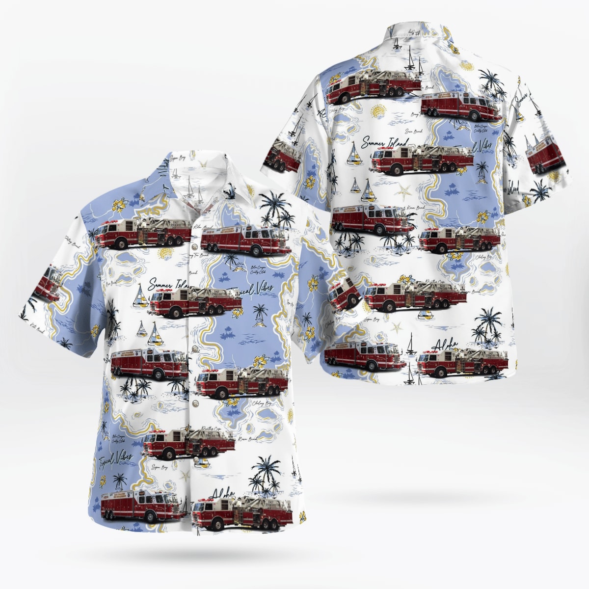 East Syracuse Fire Department, East Syracuse, NY Hawaiian Shirt – Gifts For Firefighters In NY