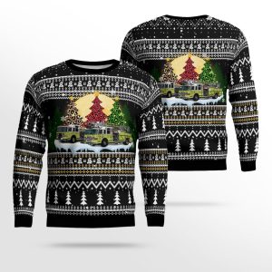 Egg Harbor City, NJ, Galloway Township Fire Department Pomona Volunteer Fire Company No.3 Christmas Ugly Sweater 3D – Gifts For Firefighters In NJ