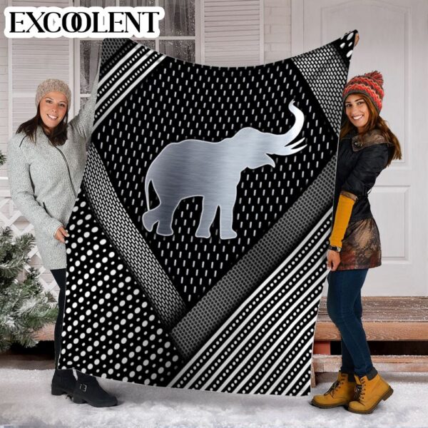 Elephant Abstract Silver Fleece Throw Blanket – Soft And Cozy Blanket – Best Weighted Blanket For Adults