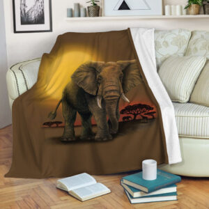 Elephant African Fleece Throw Blanket - Throw Blankets For Couch - Best Blanket For All Seasons