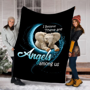 Elephant Angels Among Us Fleece Throw Blanket…
