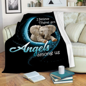 Elephant Angels Among Us Fleece Throw Blanket - Throw Blankets For Couch - Best Blanket For All Seasons