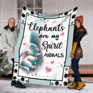 Elephant Are My Spirit Animals Fleece Throw Blanket - Soft And Cozy Blanket - Best Weighted Blanket For Adults