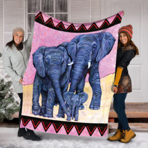 Elephant Asp Arts Fleece Throw Blanket –…