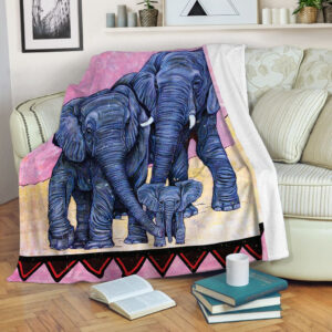 Elephant Asp Arts Fleece Throw Blanket - Throw Blankets For Couch - Best Blanket For All Seasons
