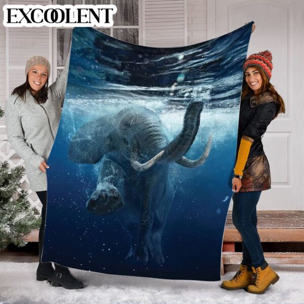 Elephant Beautiful Swimming Fleece Throw Blanket – Soft And Cozy Blanket – Best Weighted Blanket For Adults