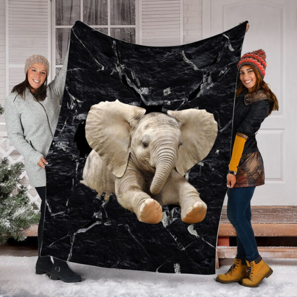 Elephant Big Crack In The Rock Fleece Throw Blanket – Soft And Cozy Blanket – Best Weighted Blanket For Adults