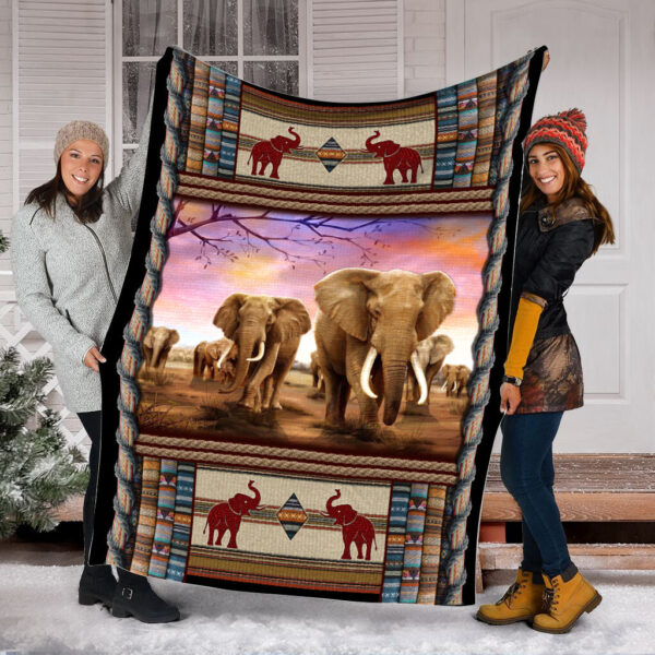 Elephant Burlap Fabric Create Fleece Throw Blanket – Soft And Cozy Blanket – Best Weighted Blanket For Adults