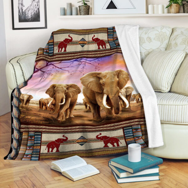 Elephant Burlap Fabric Create Fleece Throw Blanket – Soft And Cozy Blanket – Best Weighted Blanket For Adults