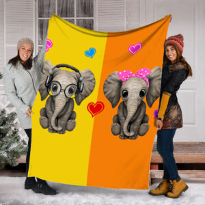 Elephant Color Fleece Throw Blanket – Throw…