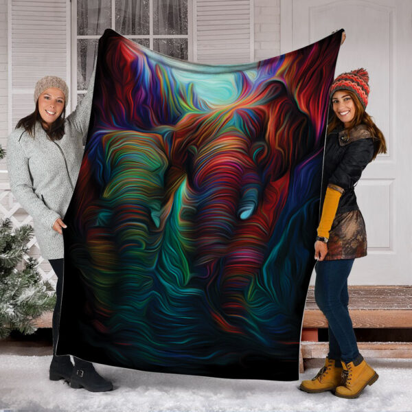 Elephant Digital Painting Fleece Throw Blanket – Throw Blankets For Couch – Best Blanket For All Seasons