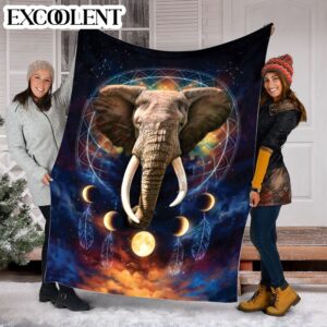 Elephant Dreamcatcher Moon Fleece Throw Blanket - Soft And Cozy Blanket - Best Weighted Blanket For Adults