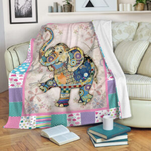 Elephant Embossed Patchwork Design Fleece Throw Blanket - Throw Blankets For Couch - Best Blanket For All Seasons