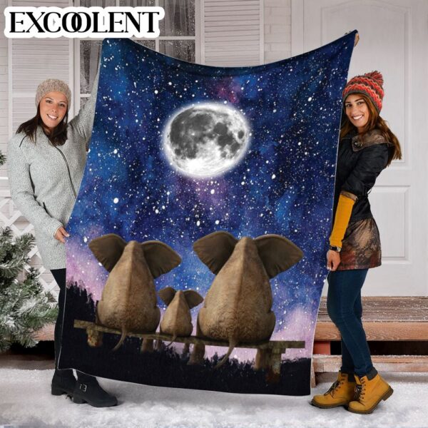 Elephant Family Galaxy Fleece Throw Blanket – Soft And Cozy Blanket – Best Weighted Blanket For Adults