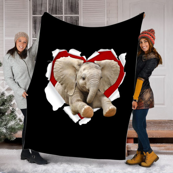 Elephant Heart Tear Fleece Throw Blanket – Throw Blankets For Couch – Best Blanket For All Seasons