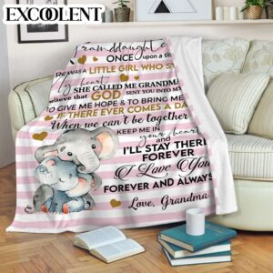Elephant I Love You Fleece Throw Blanket…