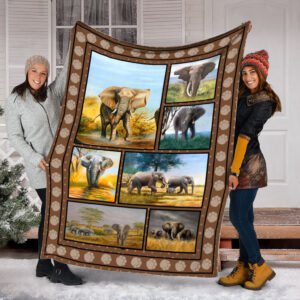 Elephant In The Meadow Art Fleece Throw Blanket - Throw Blankets For Couch - Best Blanket For All Seasons