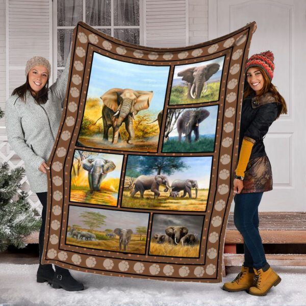 Elephant In The Meadow Art Fleece Throw Blanket – Throw Blankets For Couch – Best Blanket For All Seasons