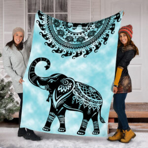 Elephant Indian Fleece Throw Blanket – Throw…
