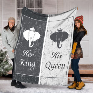 Elephant King And Queen Fleece Throw Blanket…